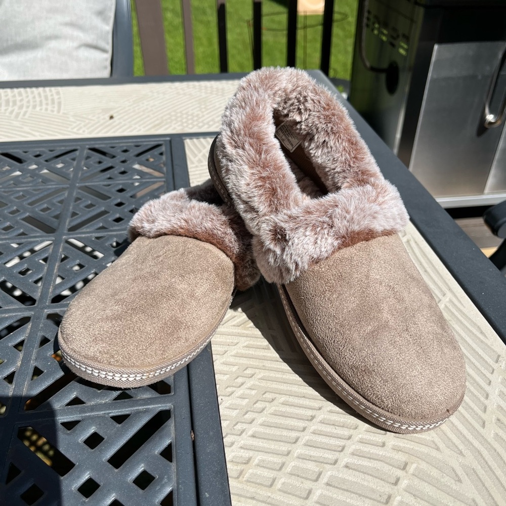 Skechers Light Brown Cozy Campfire Slippers with Faux Fur